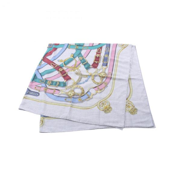 Hermes Hermès Carré Jean 140 Cavalcadour Rayure Scarf, Silk, Cashmere, Women'... - Picture 1 of 7